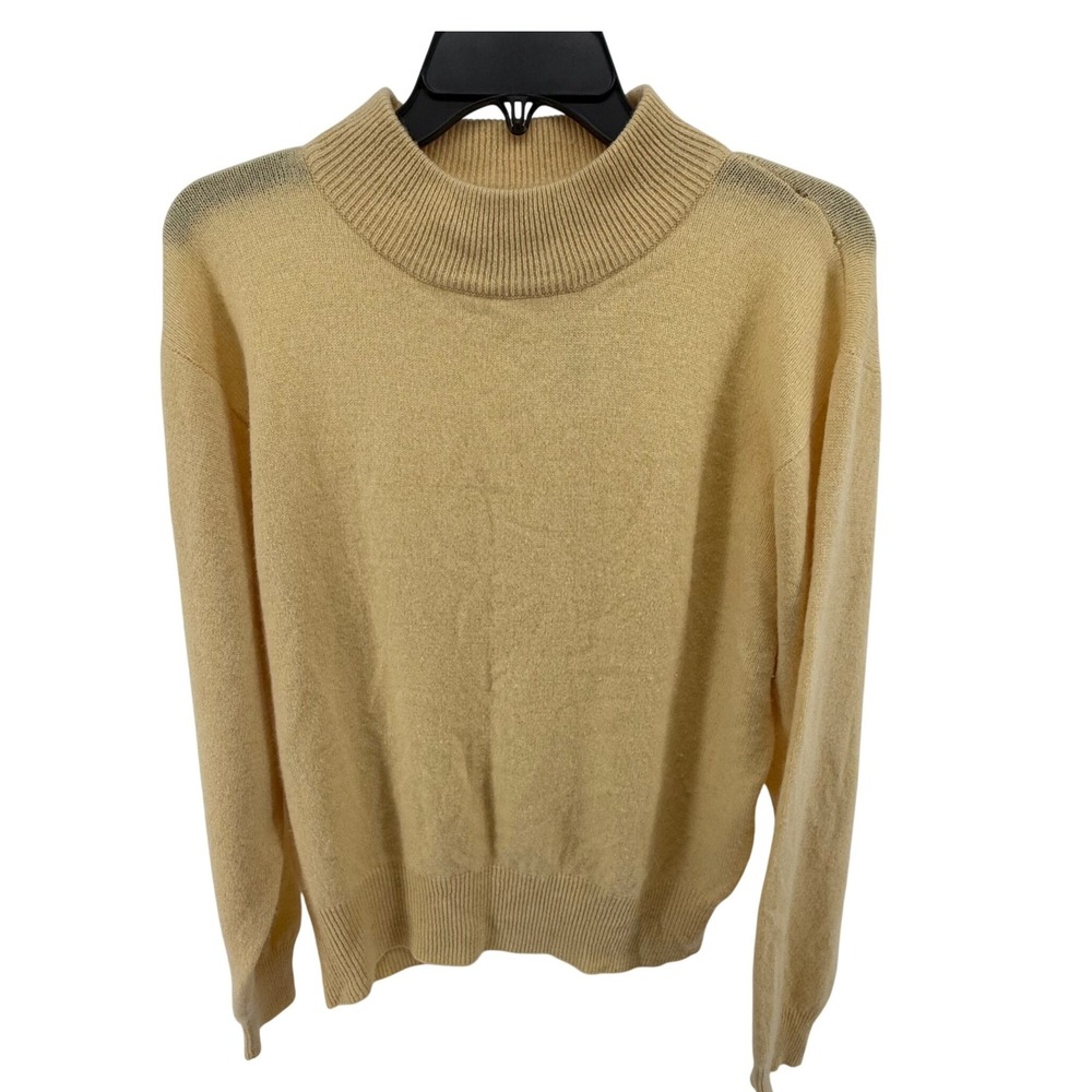 Vintage Glenover Women's Size Large Sweater Butter‎ Yellow 100% Cashmere